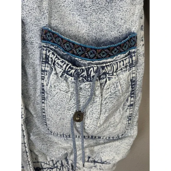 Vintage East West Jacket Womens Small Blue Denim Acid Wash Quilted Pockets 90s - Picture 3 of 16